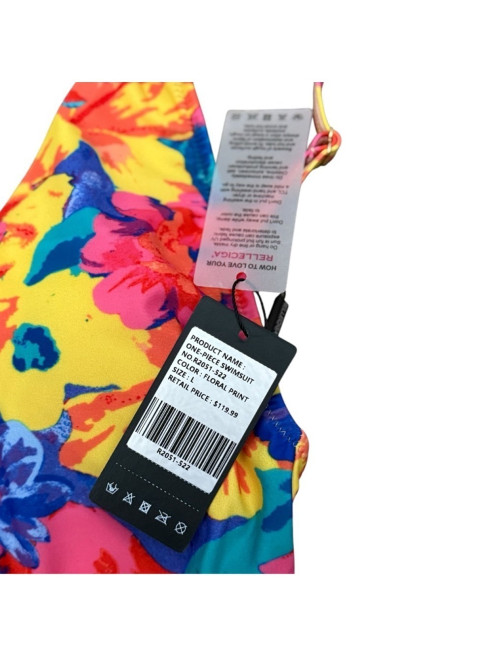 RELLECIGA Floral One Piece Swimsuit Large - Picture 4 of 6